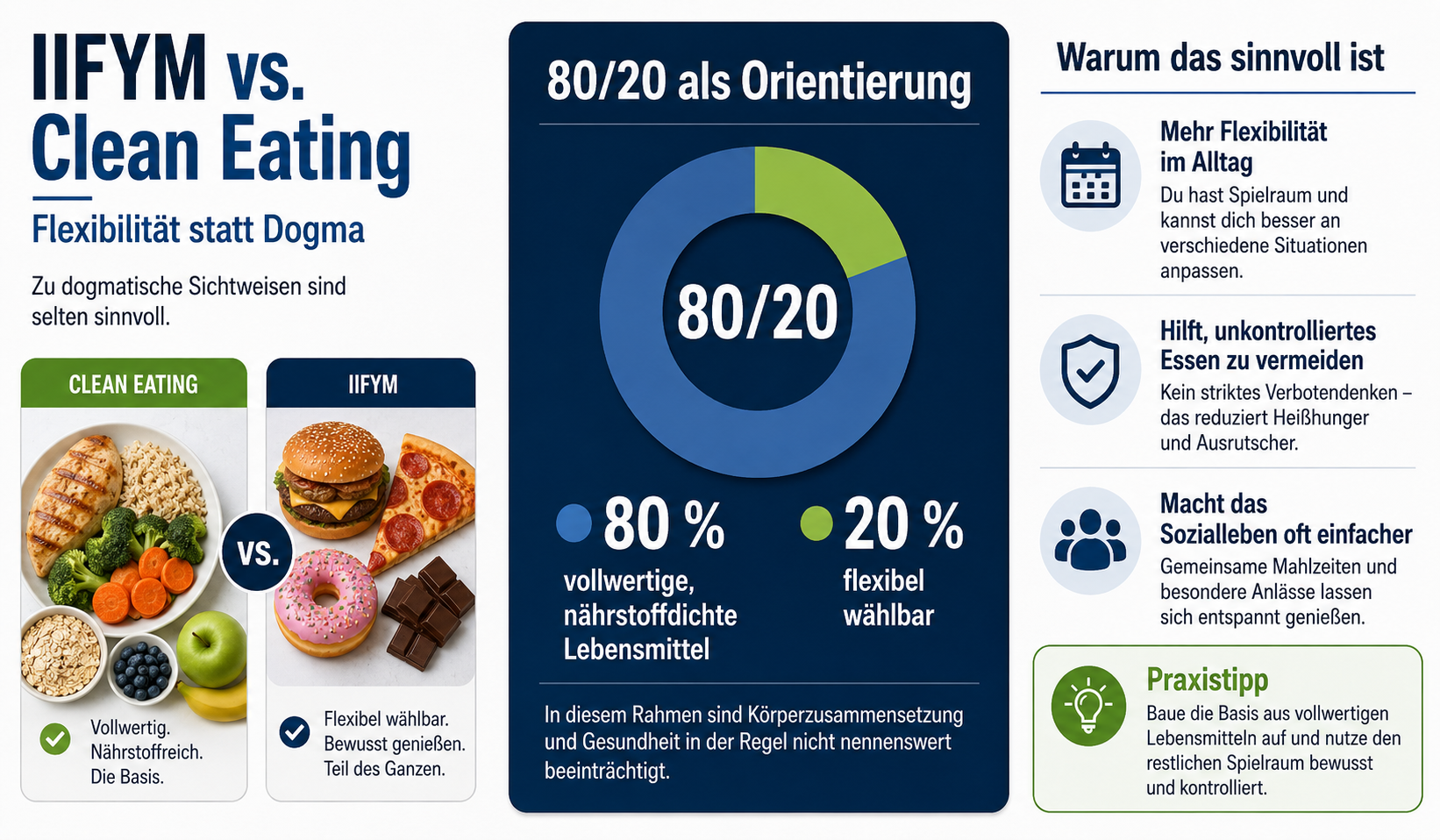 Übersicht Key-Facts Verteilung Lebensmittel Bodybuilding-Ernährung