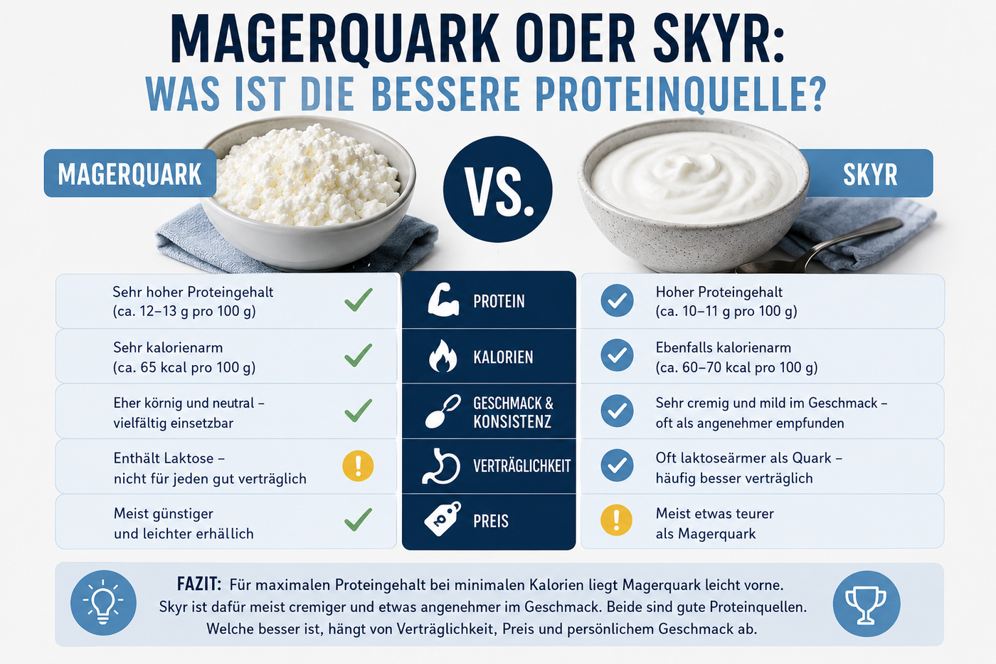 Vergleich Magerquark Sykr